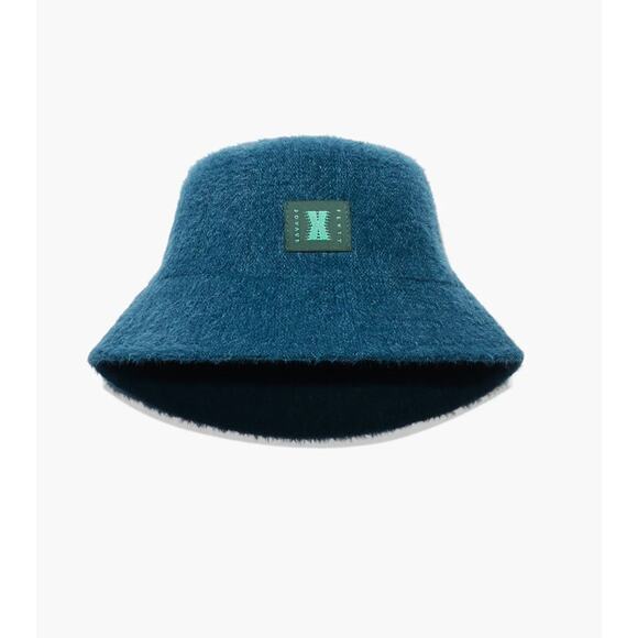 Savage X Fenty Fuzz Fit Knit Bucket Hat Blue Womens One Size - Picture 3 of 9